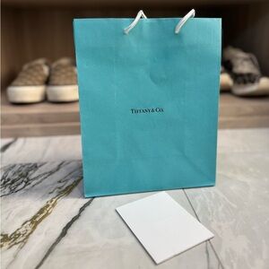 Tiffany & Co. Blue paper shopping Gift Bag. 8x9.5x4”